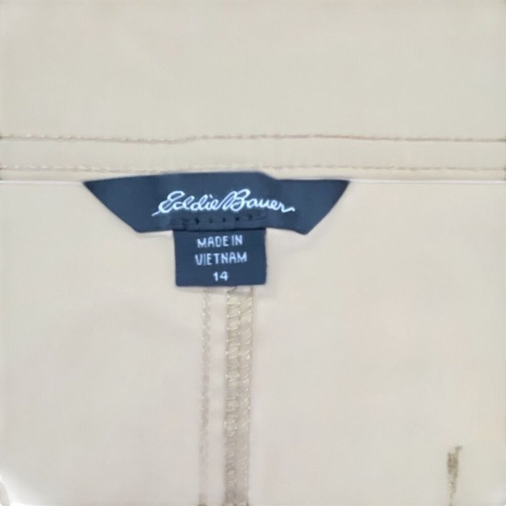NWOT Eddie Bauer Tan/Khaki Stretch Cargo Hiking/Utility Shorts - Size 14 - Picture 6 of 6